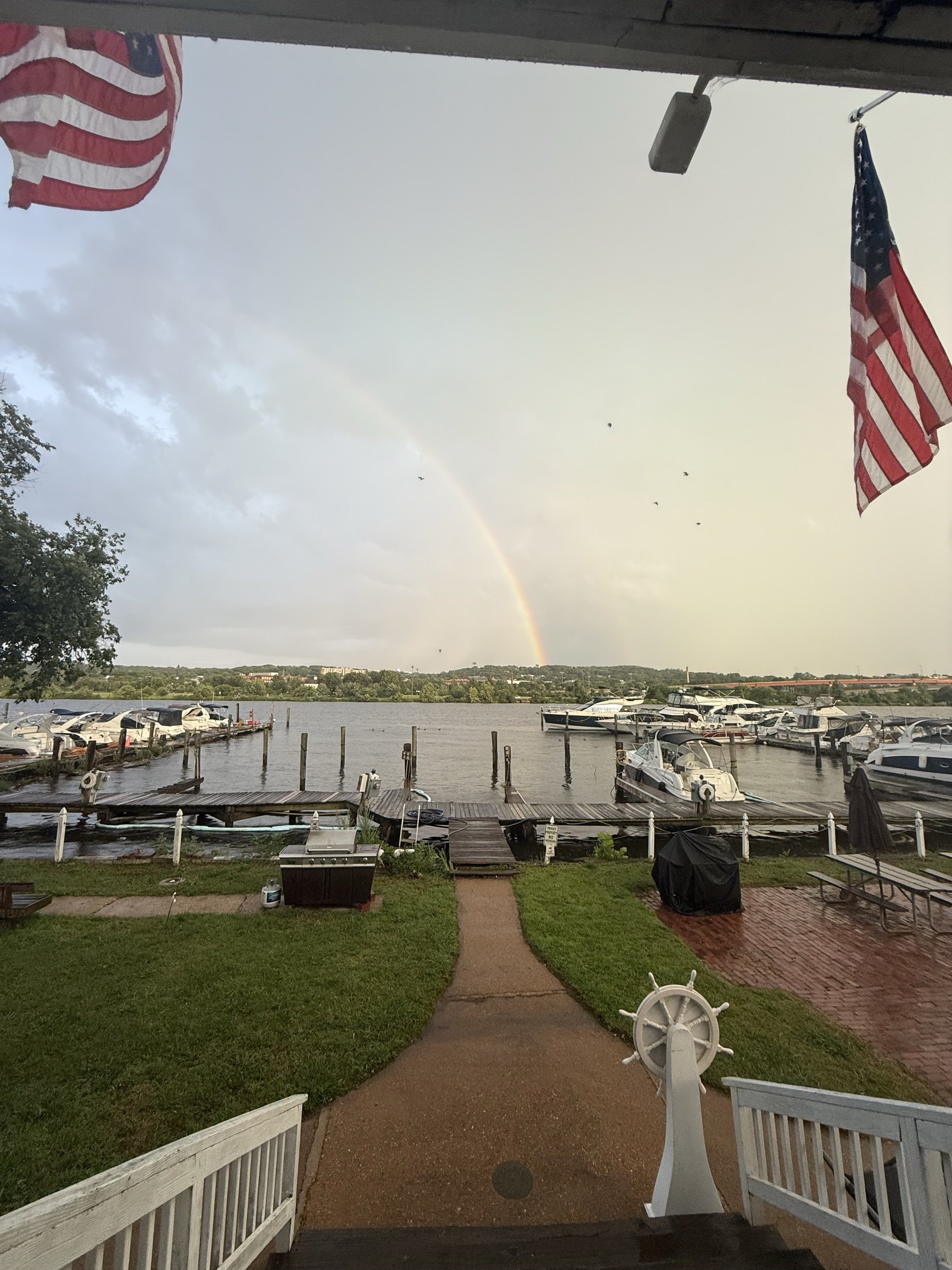 Rainbow over the marina at Eastern Power Boat Club